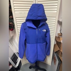 The North Face fleece zip up jacket with hood sz L